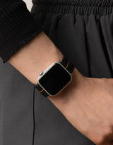 APPLE WATCH 錶帶 - 黑間橘傘帶