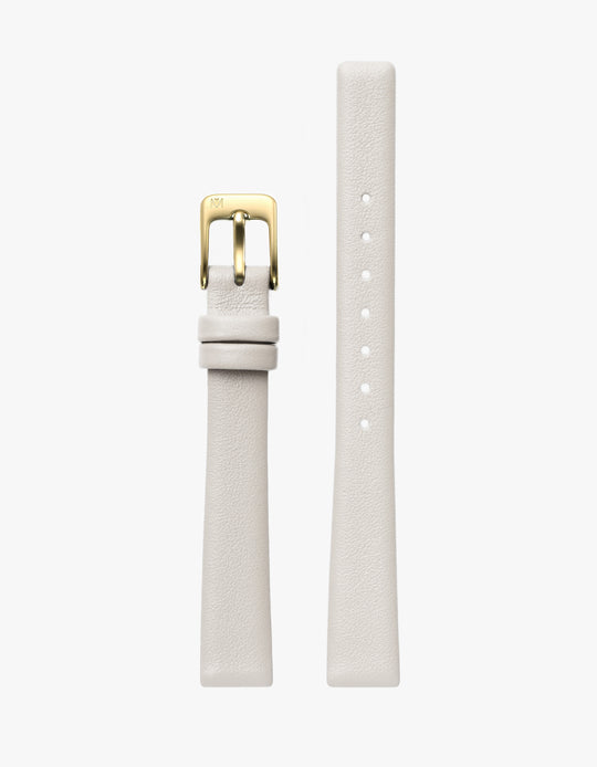 12mm Symmetria Offwhite Leather Strap (Gold)