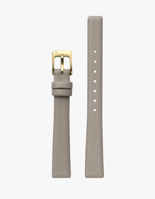 12mm Symmetria Taupe Leather Strap (Gold)