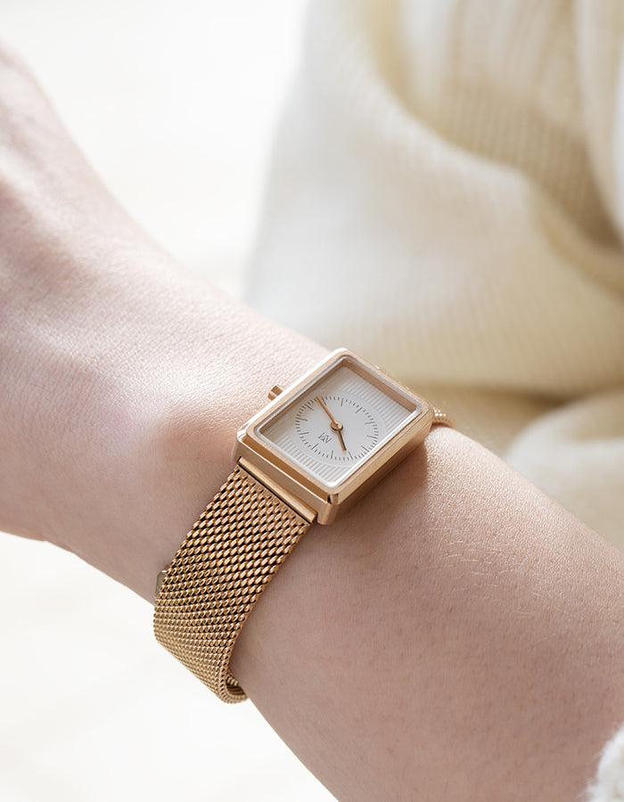 Gold square watches for women