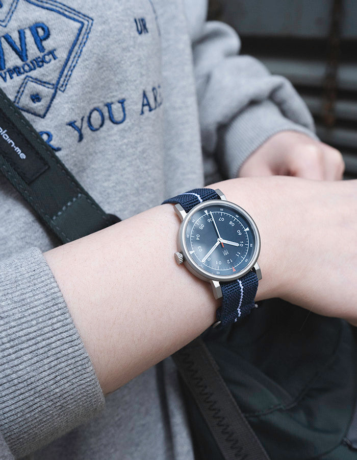 Navy minimalist womens watch