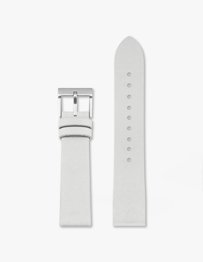 20mm MUS Offwhite Leather Strap (Silver)