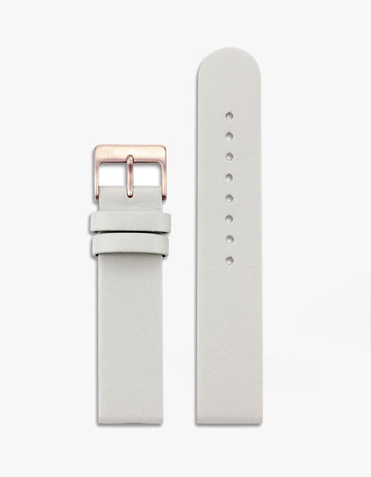 20mm Offwhite Leather Strap (Rose Gold)