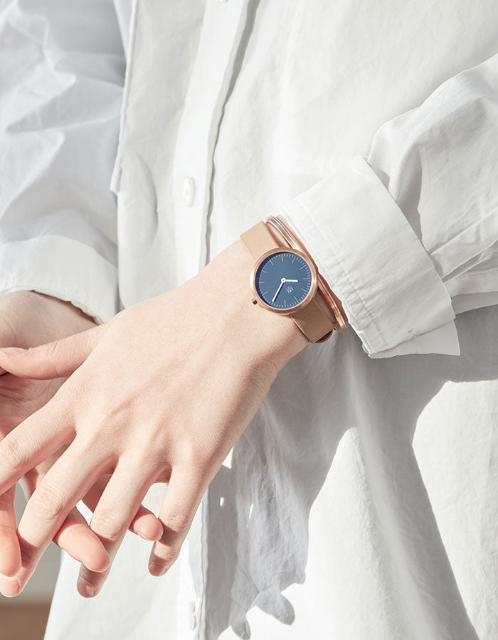 Blue minimalist womens watch